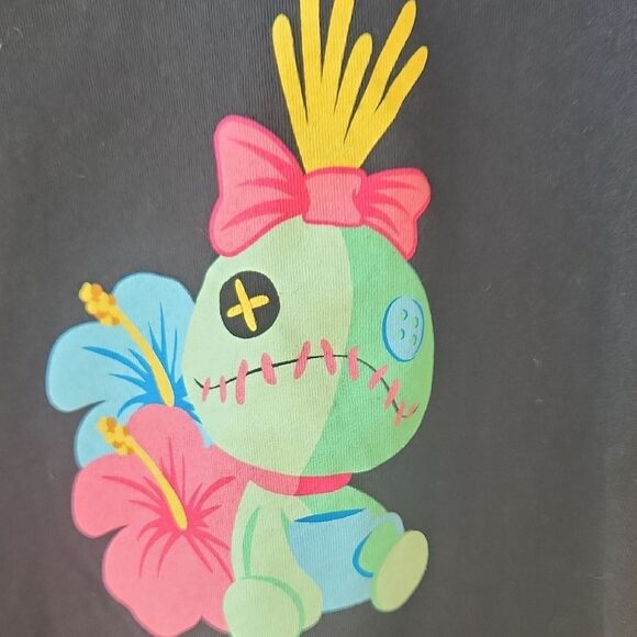 Black Womens Medium Shirt with Colorful Graphic Disney Stitch - Picture 3 of 5